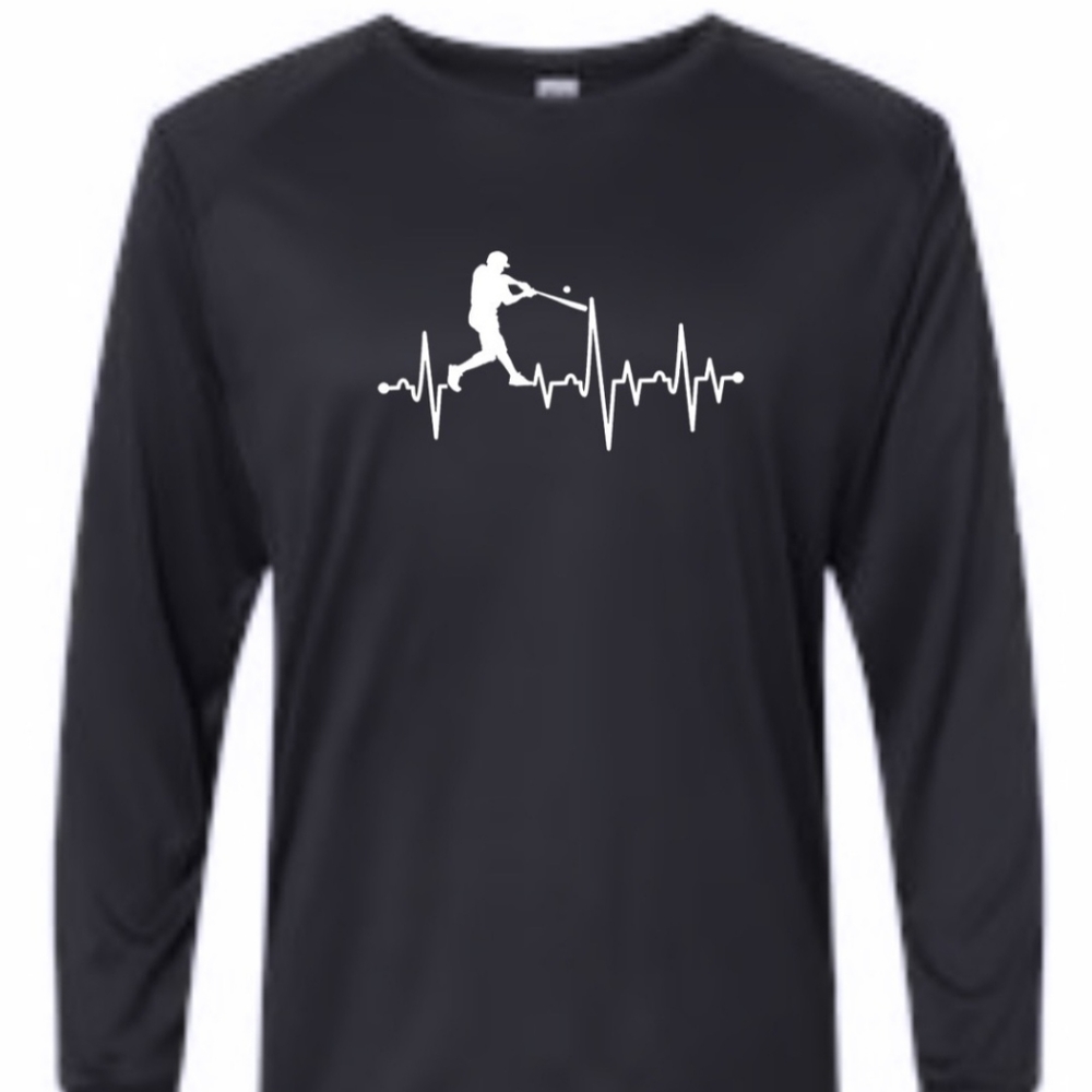 Long sleeve dri fit men's performance baseball shirt UPF 50+ NWT